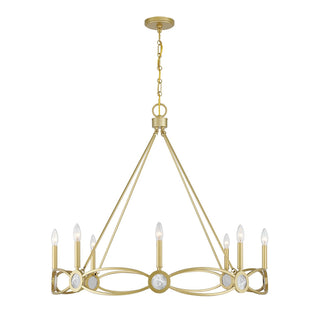Minette Eight Light Chandelier in Spun Gold