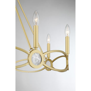 Minette Eight Light Chandelier in Spun Gold