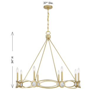 Minette Eight Light Chandelier in Spun Gold