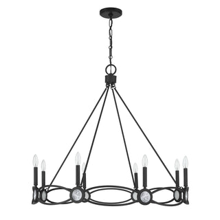 Minette Eight Light Chandelier in Matte Black