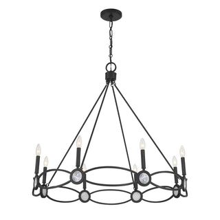 Minette Eight Light Chandelier in Matte Black