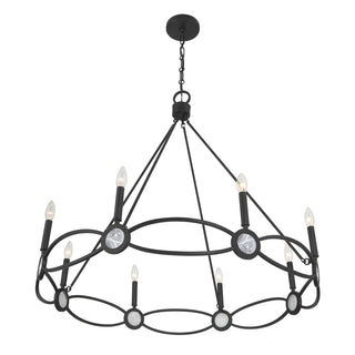 Minette Eight Light Chandelier in Matte Black