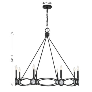 Minette Eight Light Chandelier in Matte Black