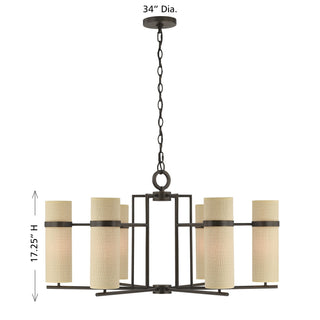 Weston Six Light Chandelier in Mediterranean Bronze