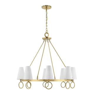 Wilkes Eight Light Chandelier in Warm Brass