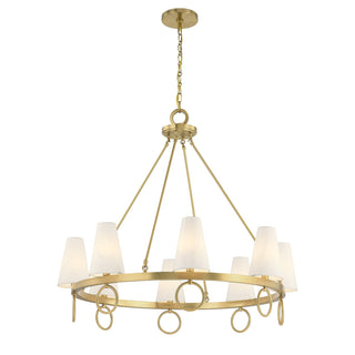 Wilkes Eight Light Chandelier in Warm Brass
