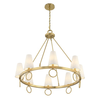 Wilkes Eight Light Chandelier in Warm Brass