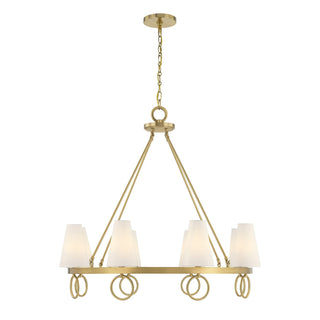 Wilkes Eight Light Chandelier in Warm Brass