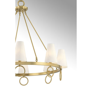 Wilkes Eight Light Chandelier in Warm Brass