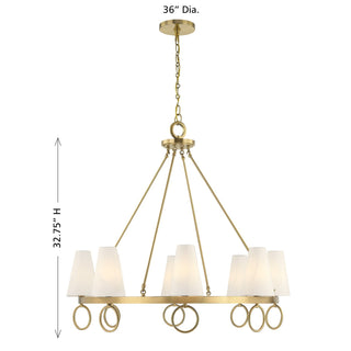 Wilkes Eight Light Chandelier in Warm Brass
