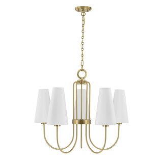 Wilkes Five Light Chandelier in Warm Brass