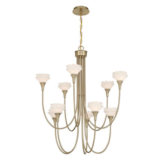 Florena Ten Light Chandelier in Noble Brass