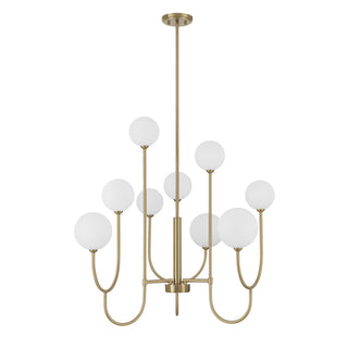 Chester Nine Light Chandelier in Noble Brass