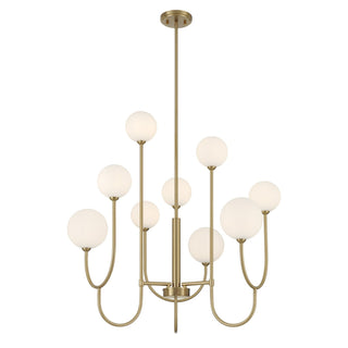 Chester Nine Light Chandelier in Noble Brass