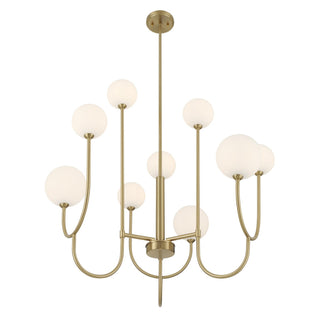 Chester Nine Light Chandelier in Noble Brass