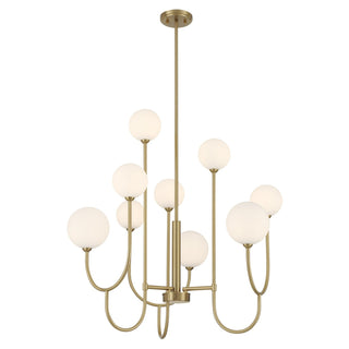 Chester Nine Light Chandelier in Noble Brass