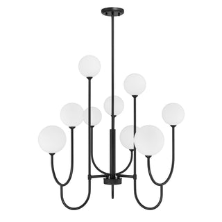 Chester Nine Light Chandelier in Matte Black