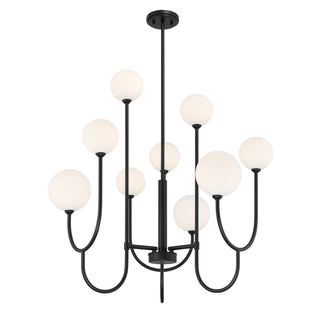 Chester Nine Light Chandelier in Matte Black
