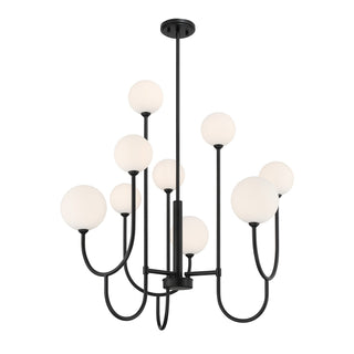 Chester Nine Light Chandelier in Matte Black