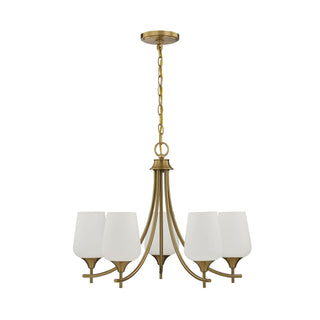 Octave Five Light Chandelier in Warm Brass