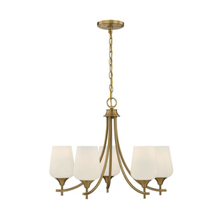 Octave Five Light Chandelier in Warm Brass