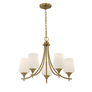 Octave Five Light Chandelier in Warm Brass