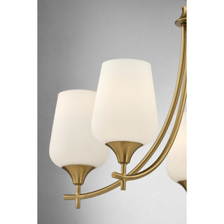Octave Five Light Chandelier in Warm Brass