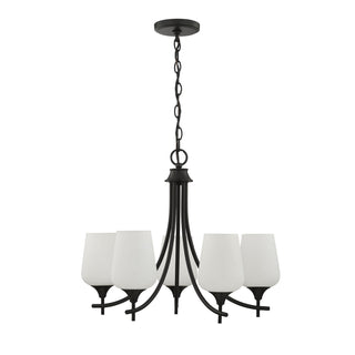 Octave Five Light Chandelier in Matte Black