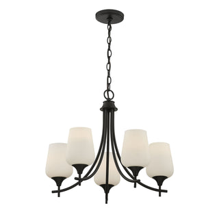 Octave Five Light Chandelier in Matte Black
