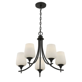 Octave Five Light Chandelier in Matte Black