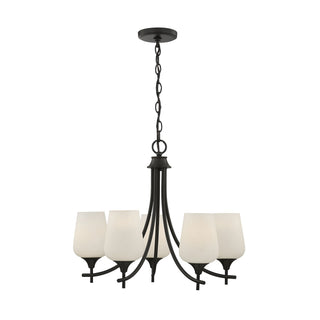 Octave Five Light Chandelier in Matte Black