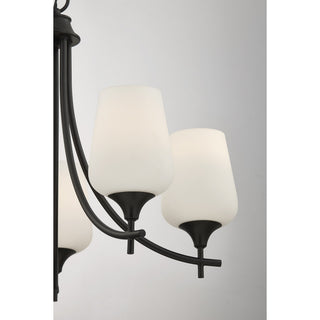 Octave Five Light Chandelier in Matte Black