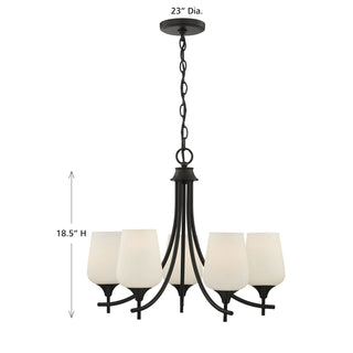 Octave Five Light Chandelier in Matte Black