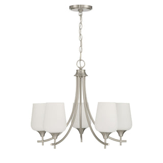 Octave Five Light Chandelier in Satin Nickel