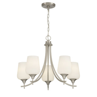 Octave Five Light Chandelier in Satin Nickel