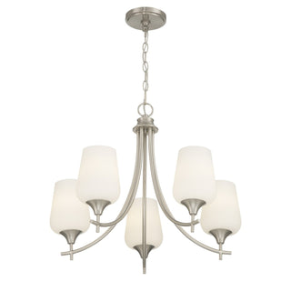 Octave Five Light Chandelier in Satin Nickel