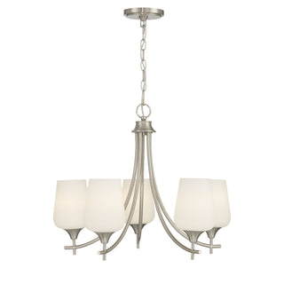 Octave Five Light Chandelier in Satin Nickel