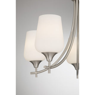 Octave Five Light Chandelier in Satin Nickel