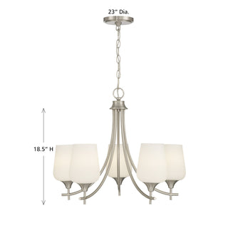 Octave Five Light Chandelier in Satin Nickel
