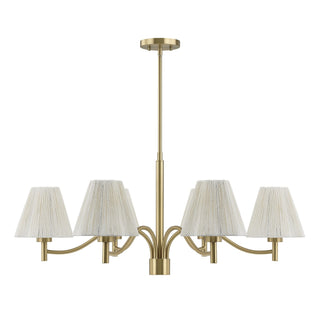 Rosa Six Light Chandelier in Noble Brass