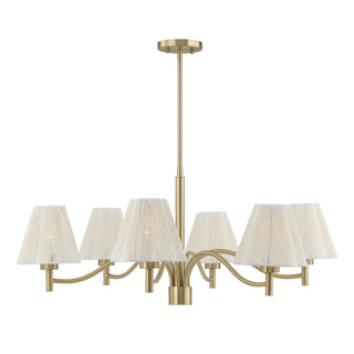 Rosa Six Light Chandelier in Noble Brass