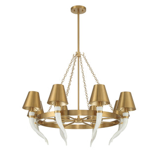 Hearne Eight Light Chandelier in Warm Brass