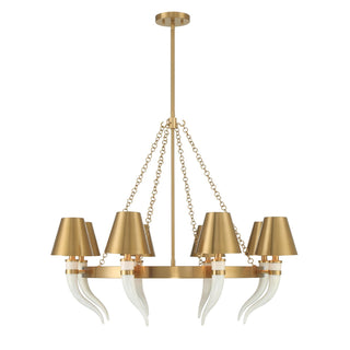 Hearne Eight Light Chandelier in Warm Brass
