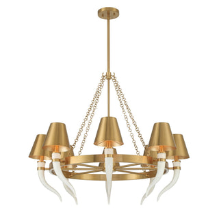 Hearne Eight Light Chandelier in Warm Brass