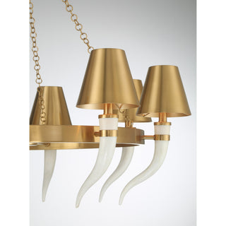 Hearne Eight Light Chandelier in Warm Brass