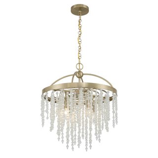 Jeanette Four Light Chandelier in Noble Brass