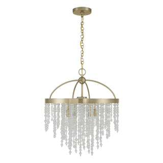 Jeanette Four Light Chandelier in Noble Brass