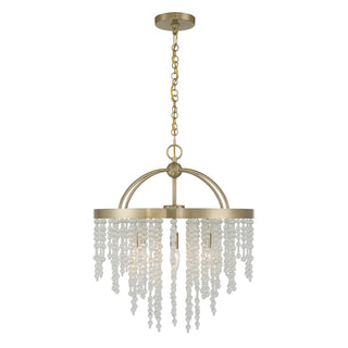 Jeanette Four Light Chandelier in Noble Brass