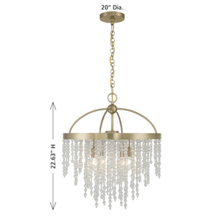 Jeanette Four Light Chandelier in Noble Brass