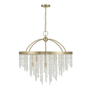 Jeanette Eight Light Chandelier in Noble Brass